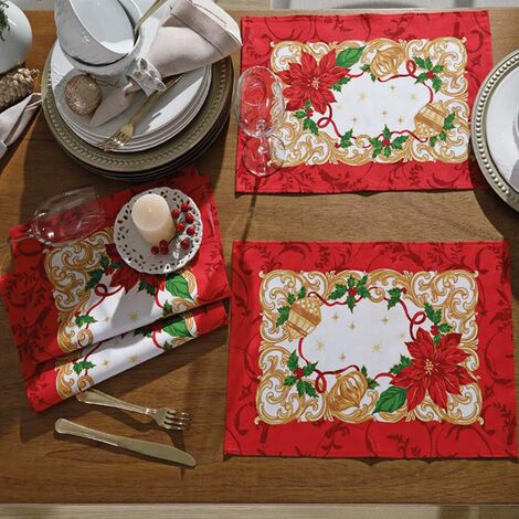 imagem do produto Jogo Americano Retangular Athenas Natal 110 2 peas - Dohler