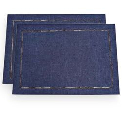 Jogo Americano Retangular Glamour Liso 2 peças Navy