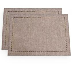 Jogo Americano Retangular Glamour Liso 2 peças Taupe