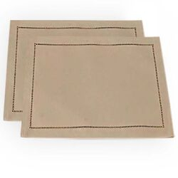 Jogo Americano Retangular Glamour Liso 2 peças Bege