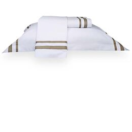 Jogo de Cama Casal 200 Fios Davos Branco/Bege