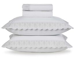 Jogo de Cama Casal 200 Fios Noelle Branco/Platino