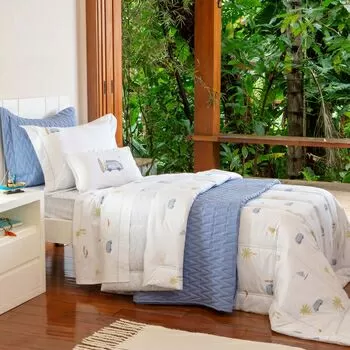 imagem de Jogo de Cama Casal 200 Fios Ondas do Surf - Naturalle Fashion