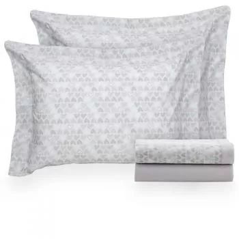 imagem de Jogo de Cama Casal 200 Fios Vintage Corações - Kacyumara