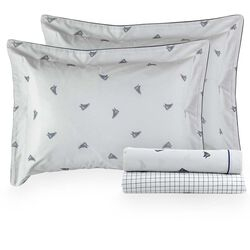 Jogo de Cama Casal 200 Fios Vintage Tenis Estampado Claro