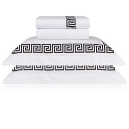 Jogo de Cama Casal 300 Fios Atenas Branco/Preto