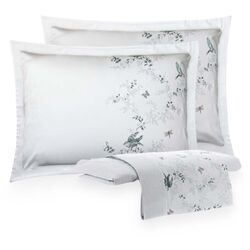 Jogo de Cama Casal 300 Fios Flowerbird Estampado Claro