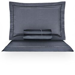 Jogo de Cama Casal 300 Fios Lázio Festonê Tinto Chumbo Grafite/4215