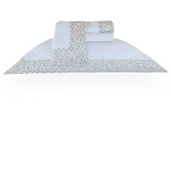 Jogo de Cama Casal 300 Fios Milos Branco/Bege