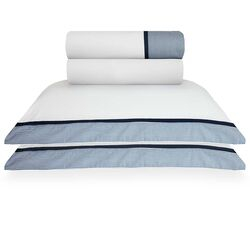Jogo de Cama Casal 300 Fios Mônaco Branco/Azul