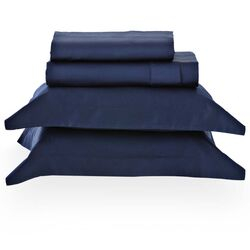 Jogo de Cama Casal 300 Fios Satinée Liso Marinho