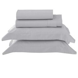 Jogo de Cama Casal 300 Fios Satinée Liso Prata