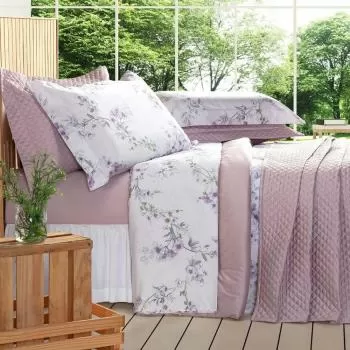 imagem de Jogo de Cama Casal 400 Fios Urban Garden Florís - Plumasul