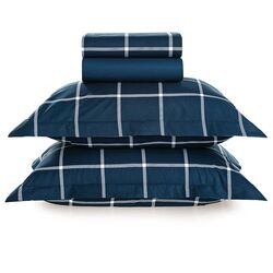 Jogo de Cama King 180 Fios Castro Marinho/Branco