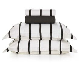 Jogo de Cama King 180 Fios Tomaz Branco/Preto