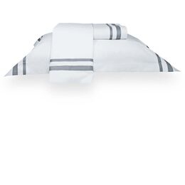 Jogo de Cama King 200 Fios Davos Branco/Cinza