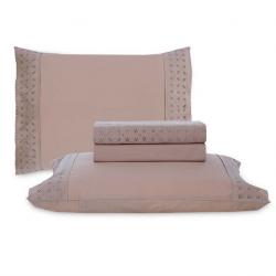 Jogo de Cama King 200 Fios Napoli Nocciola/Legno