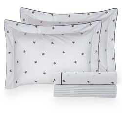 Jogo de Cama King 200 Fios Vintage Kanji Estampado Claro