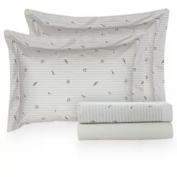 imagem de Jogo de Cama King 200 Fios Vintage Partitura - Kacyumara