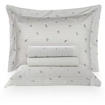 imagem de Jogo de Cama King 200 Fios Vintage Partitura - Kacyumara