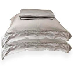 Jogo de Cama King 300 Fios Bordado Charlotte Prata