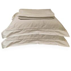 Jogo de Cama King 300 Fios Bordado Charlotte Areia