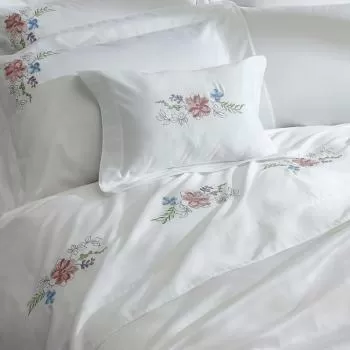 imagem de Jogo de Cama King 300 Fios Camellia Bordado - Marken Fassi