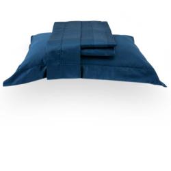 Jogo de Cama King 300 Fios Cordonê Azul Mediterrâneo