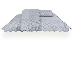 Jogo de Cama King 300 Fios Oásis Cinza
