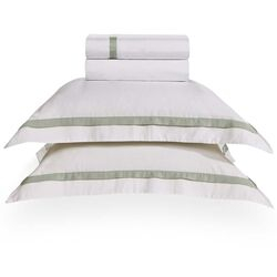 Jogo de Cama King 300 Fios Vercelli Branco/Pistacchio