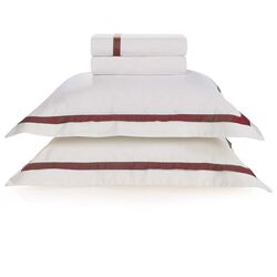 Jogo de Cama King 300 Fios Vercelli Branco/Vino