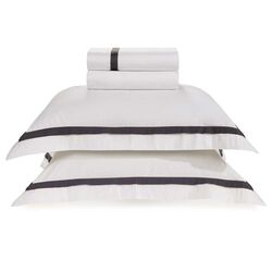 Jogo de Cama King 300 Fios Vercelli Branco/Chumbo