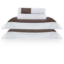 Jogo de Cama King 400 Fios Montblanc Branco/Havana