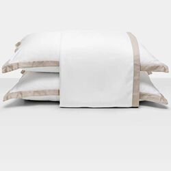 Jogo de Cama King Bamboo Color Branco/Kaki Camelo