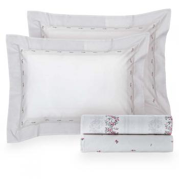 Jogo de Cama Queen 200 Fios Amelie Estampado Claro