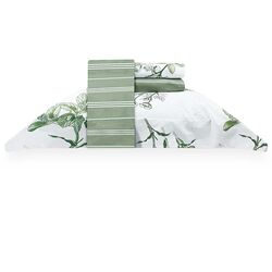 Jogo de Cama Queen 200 Fios Vale Verde Branco/Verde