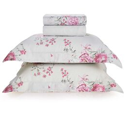 Jogo de Cama Queen 270 Fios Vivian Estampado Claro