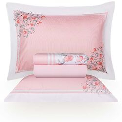 Jogo de Cama Queen 300 Fios Bliss Rose/Branco