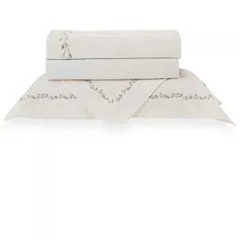 imagem de Jogo de Cama Queen 300 Fios Bordado Gardens - Casa K