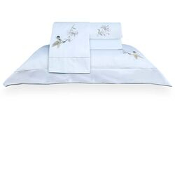 Jogo de Cama Queen 300 Fios Colibri Branco/Verde