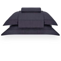 Jogo de Cama Queen 300 Fios Damask Square Cinza Carvão/004