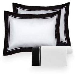 Jogo de Cama Queen 300 Fios Manhattan Branco/Preto