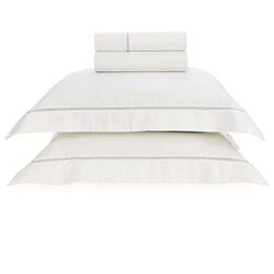 Jogo de Cama Queen 300 Fios Portello 240x280cm Branco/Platino
