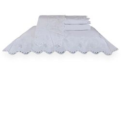 Jogo de Cama Queen 400 Fios Diamante Branco