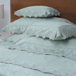 Jogo de Cama Queen 400 Fios Foliage Cinza