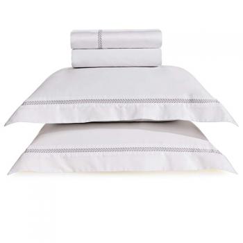 Jogo de Cama Queen 600 Fios Montale Branco/Platino