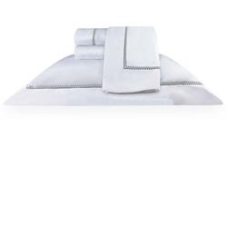 Jogo de Cama Queen 700 Fios Alpes Branco/Cinza