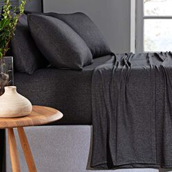 Jogo de Cama Queen Malha Liso (Des)combine  Preto
