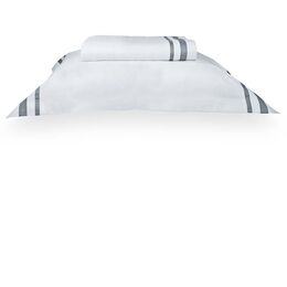 Jogo de Cama Solteiro 200 Fios Davos Branco/Cinza