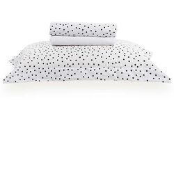 Jogo de Cama Solteiro 200 Fios Sfera Branco/Preto